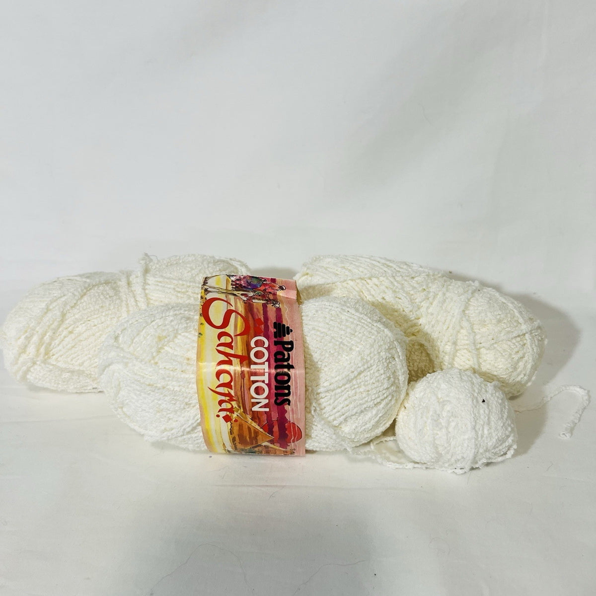 Vintage Patons Cotton Sahara Yarn Cream Off White Color 2315 Lot 59 Lot of 30