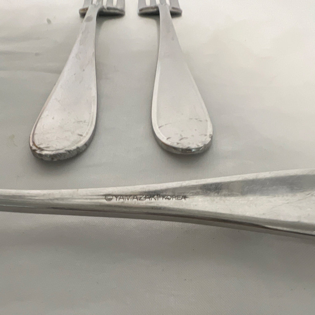 Set of 3 Yamazaki Stainless Steel Forks, Silver, Solid Handle, Reusable1