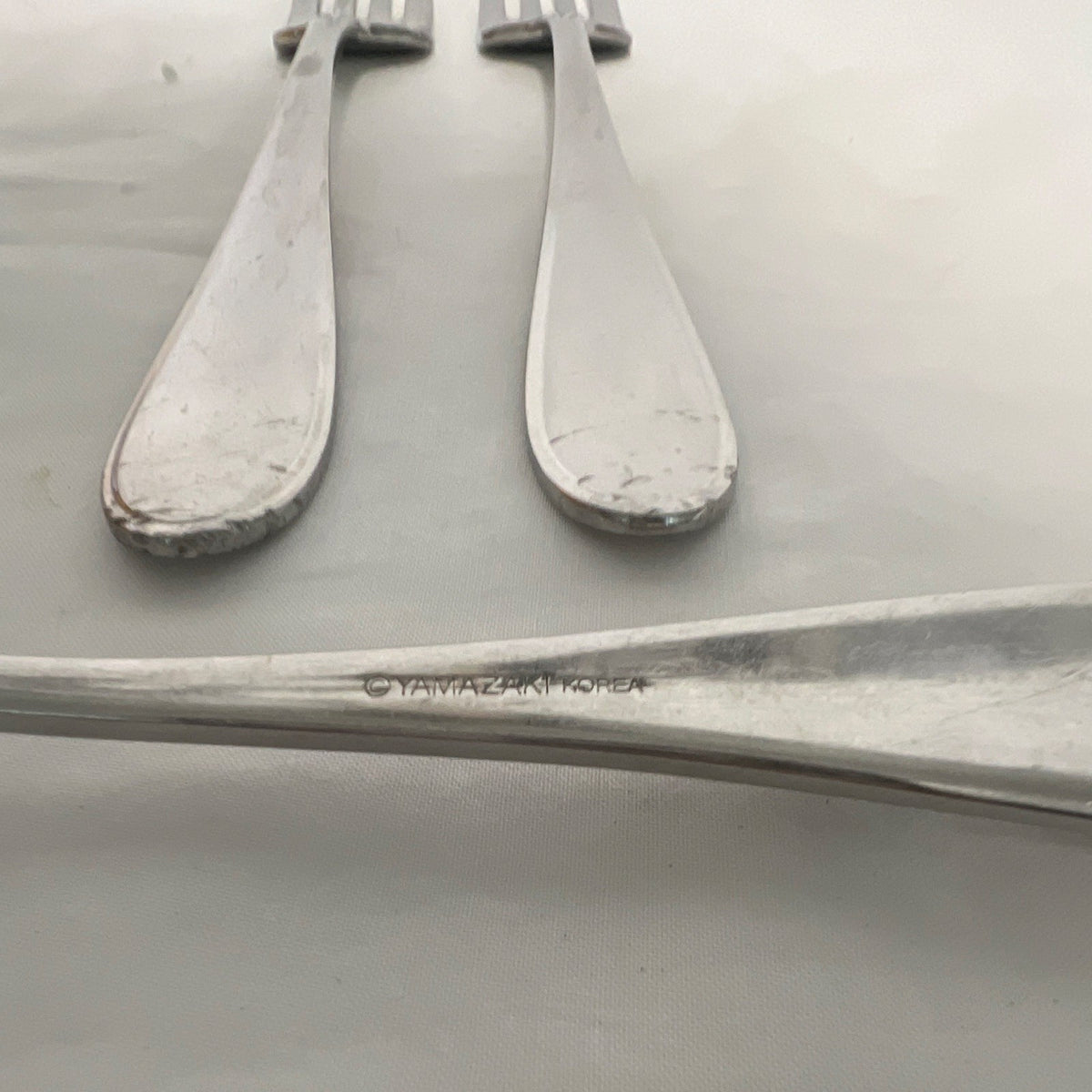 Set of 3 Yamazaki Stainless Steel Forks, Silver, Solid Handle, Reusable1