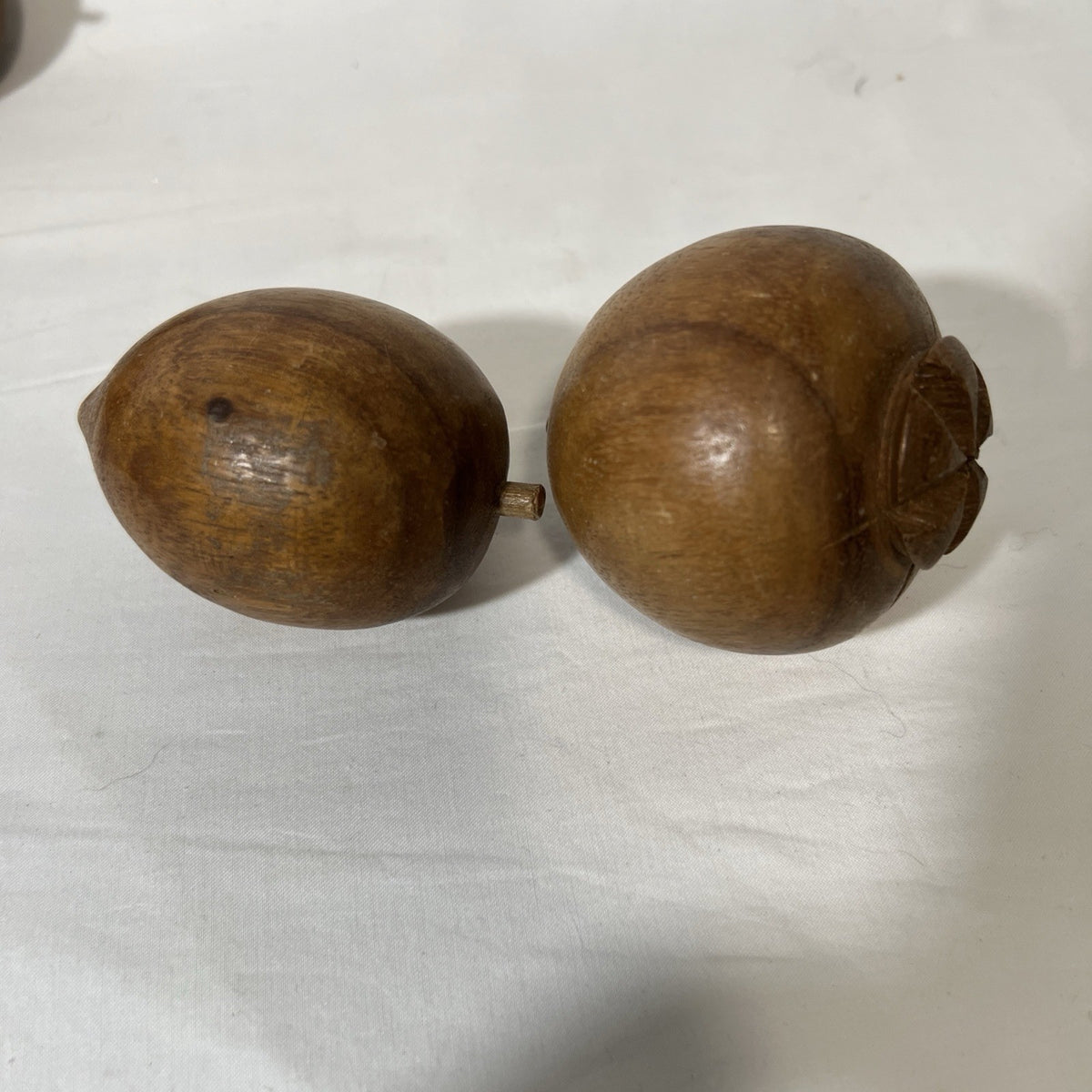 Vintage Wood Fruit Set 21 Pc Bowl Grapes Banana Pear Apple Retro Kitchen Decor3