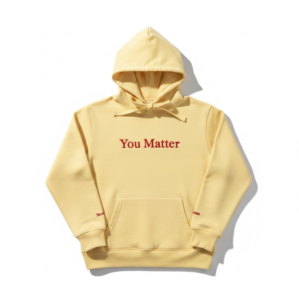 Demetrius Harmon You Matter Hoodie Medium Yellow Red Embroidered Streetwear0