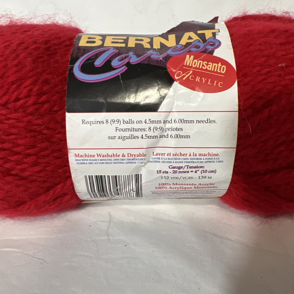 Vintage Bernat Caress Red Mohair Look Acrylic Yarn + Ice Yarns Red Lot2