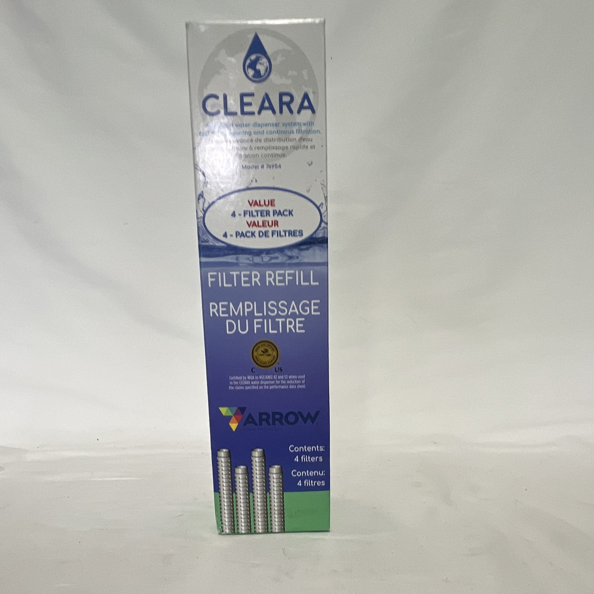 Arrow CLEARA Water Filter Refill 4-Pack #76954 Carbon Chlorine Taste Odor NEW0