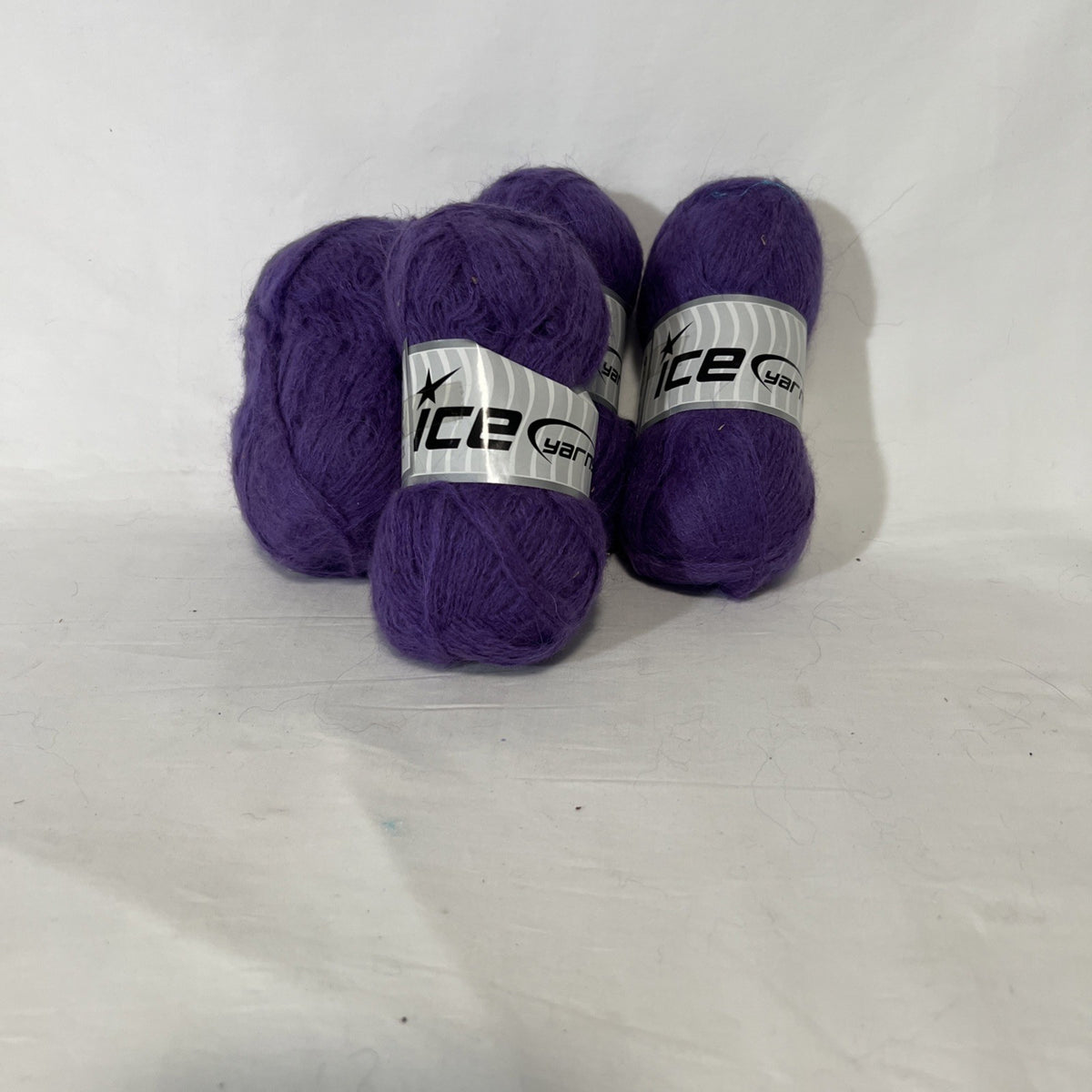 ICE Yarns Purple Mohair Blend Yarn Fuzzy Knitting Crochet Lot of 4 Skeins0