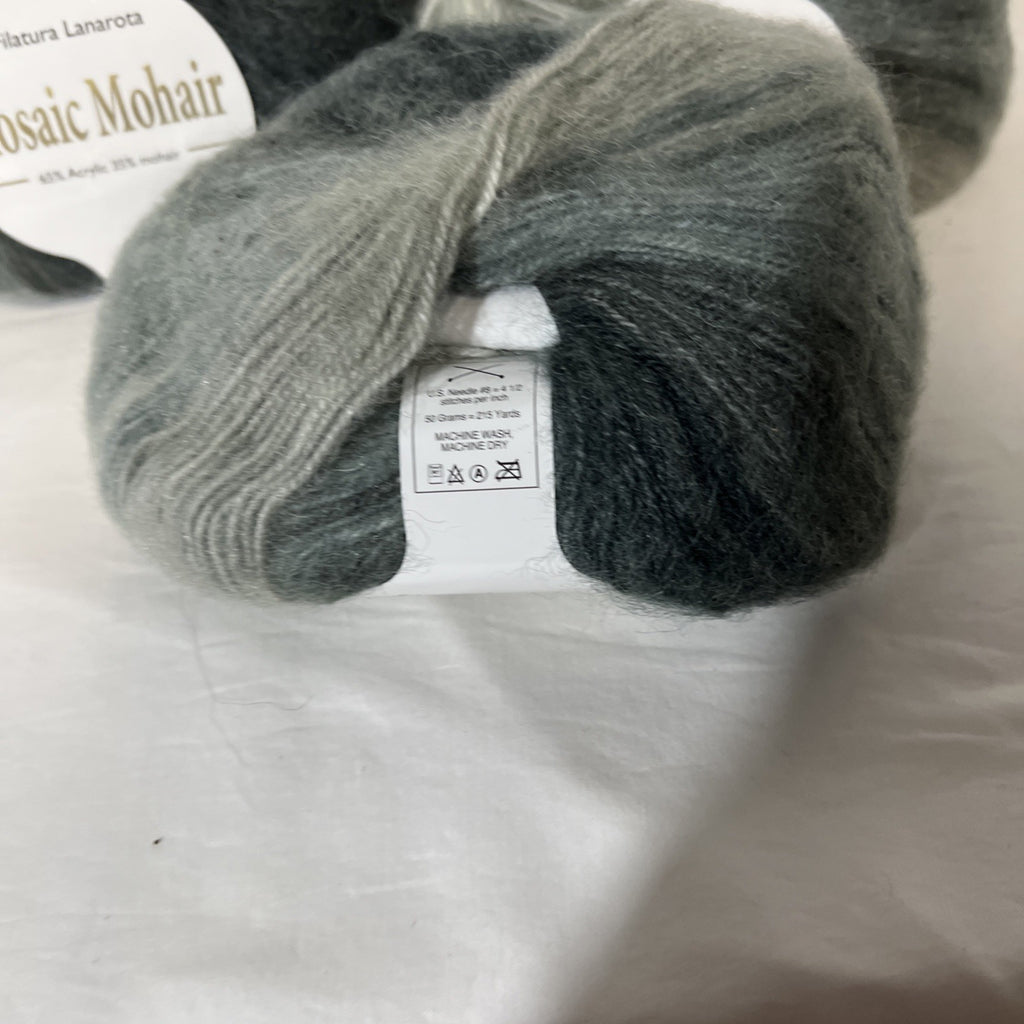 Filatura Lanarota Mosaic Mohair Ombre Yarn Gray 35% Mohair Lot of 3 Skeins1