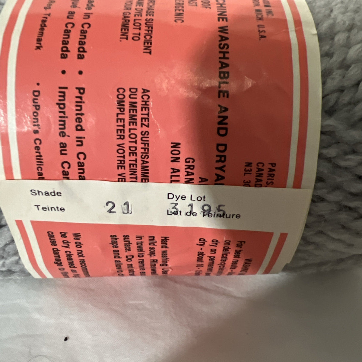 Vintage Mary Maxim Bolero Chunky Yarn Gray 70% Orlon 30% Wool Lot of 32