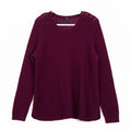 Talbots Woman 1X Plum Purple Textured Knit Sweater Button Shoulder Plus Size0