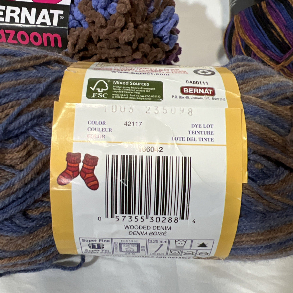 Bernat Sox Gazoom Austermann Step Yarn Mixed Lot + James C Brett Pattern5