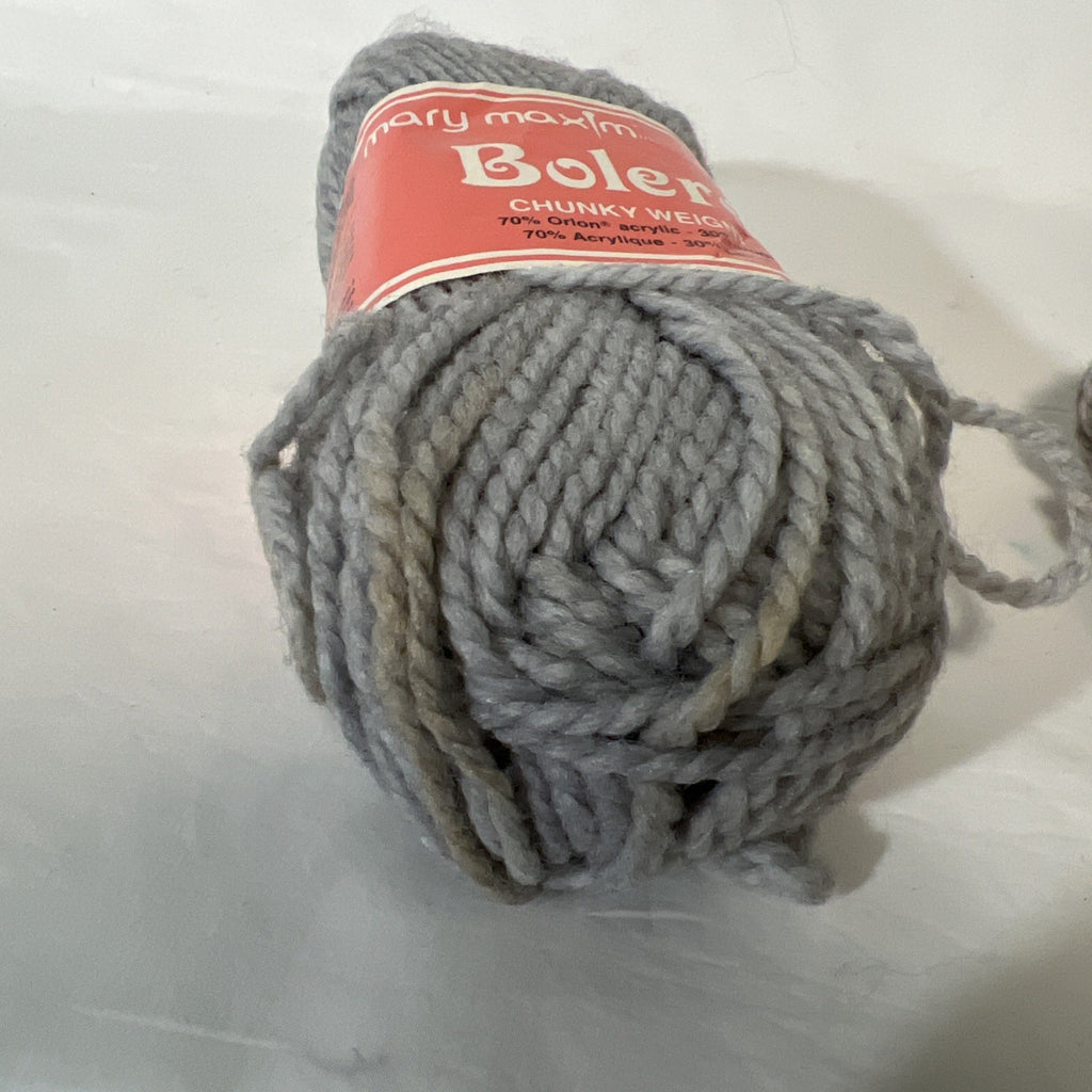 Vintage Mary Maxim Bolero Chunky Yarn Gray 70% Orlon 30% Wool Lot of 33