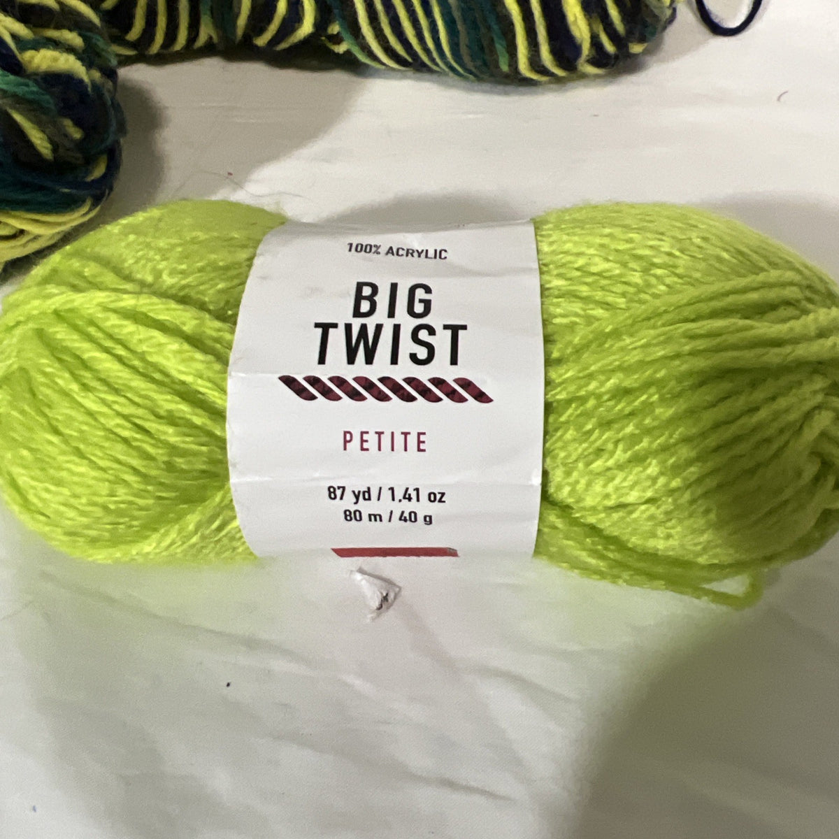 Vintage Mac-Knit Plaid-Knit Ombre Yarn Green Yellow + Big Twist Mixed Lot 43