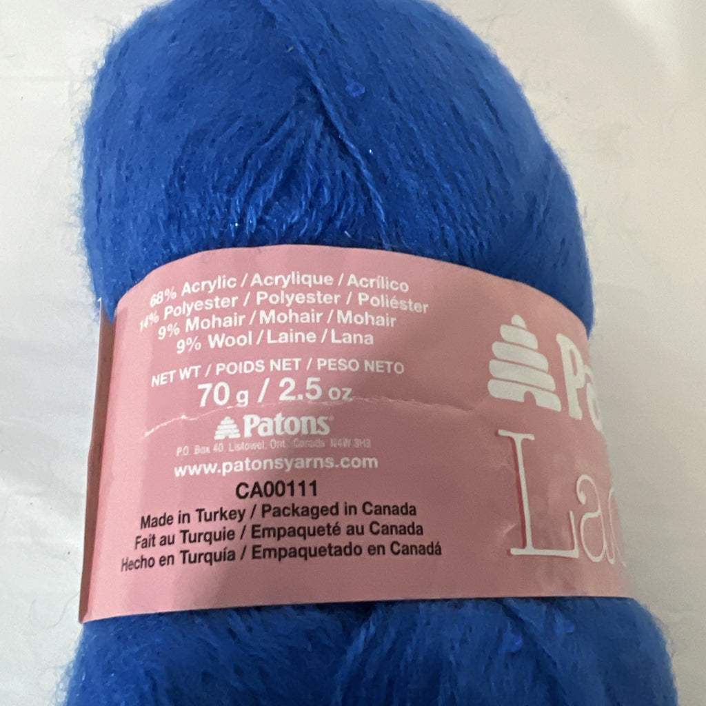 Patons Lace Sequin Yarn Sapphire Blue 2 Skeins 50g Fine 2 Discontinued3
