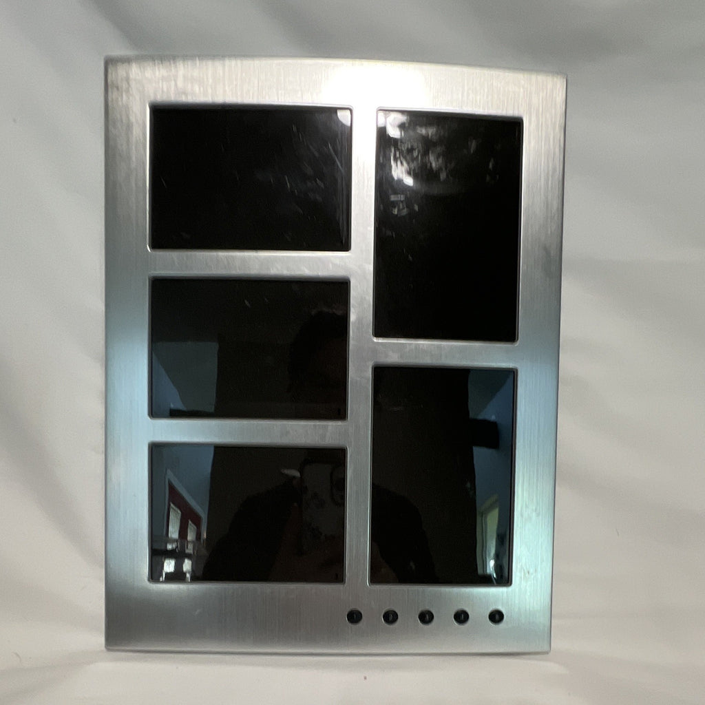 Brookstone Voice Recording Photo Collage Frame Silver 5 Photos Working0