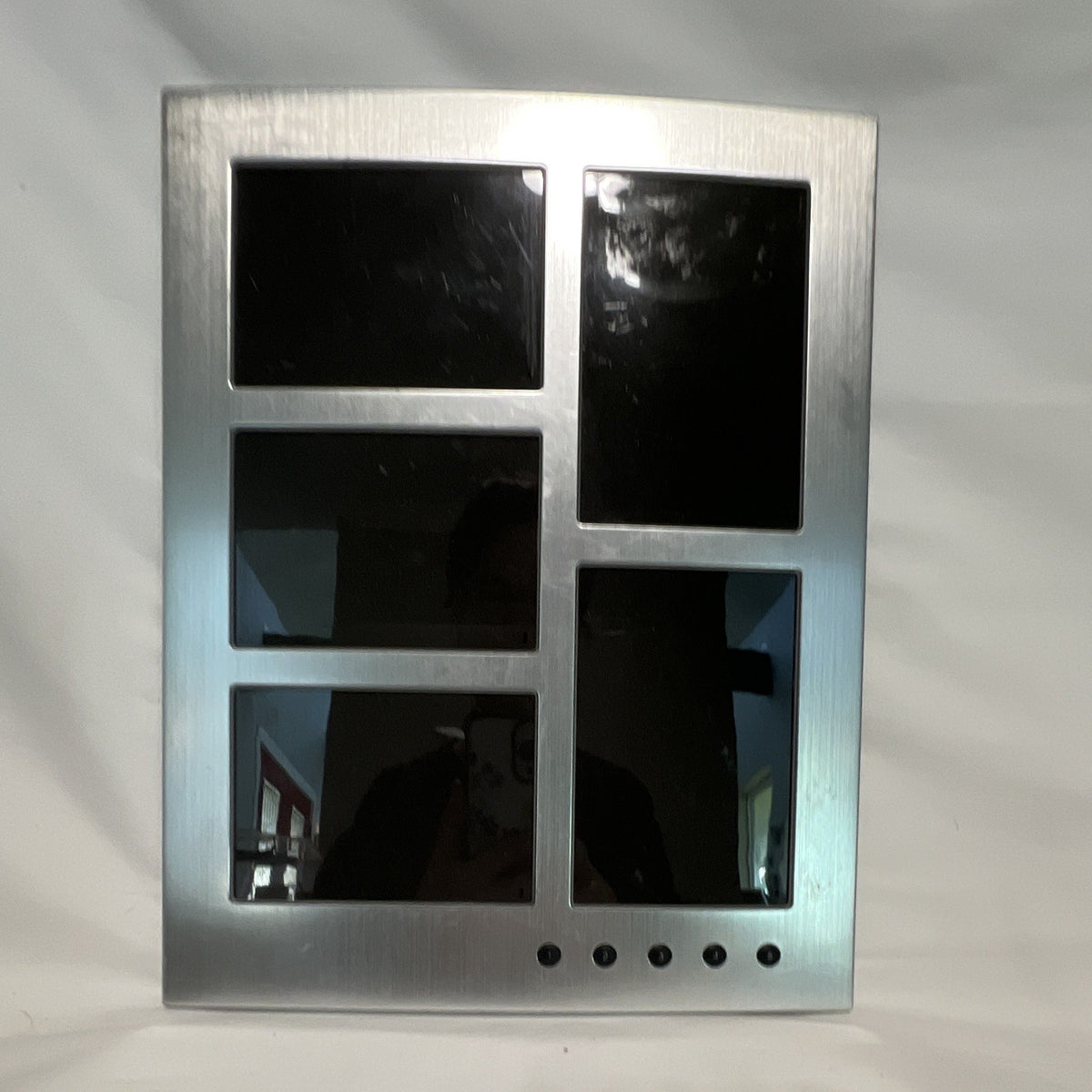 Brookstone Voice Recording Photo Collage Frame Silver 5 Photos Working0