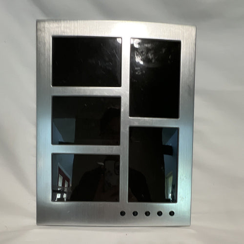 Brookstone Voice Recording Photo Collage Frame Silver 5 Photos Working0