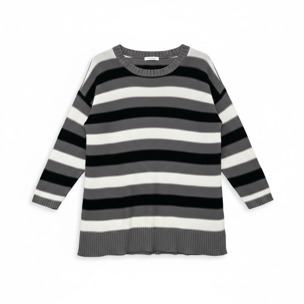 Eddie Bauer Women's Size Medium Striped 3/4 Sleeve Knit Sweater0
