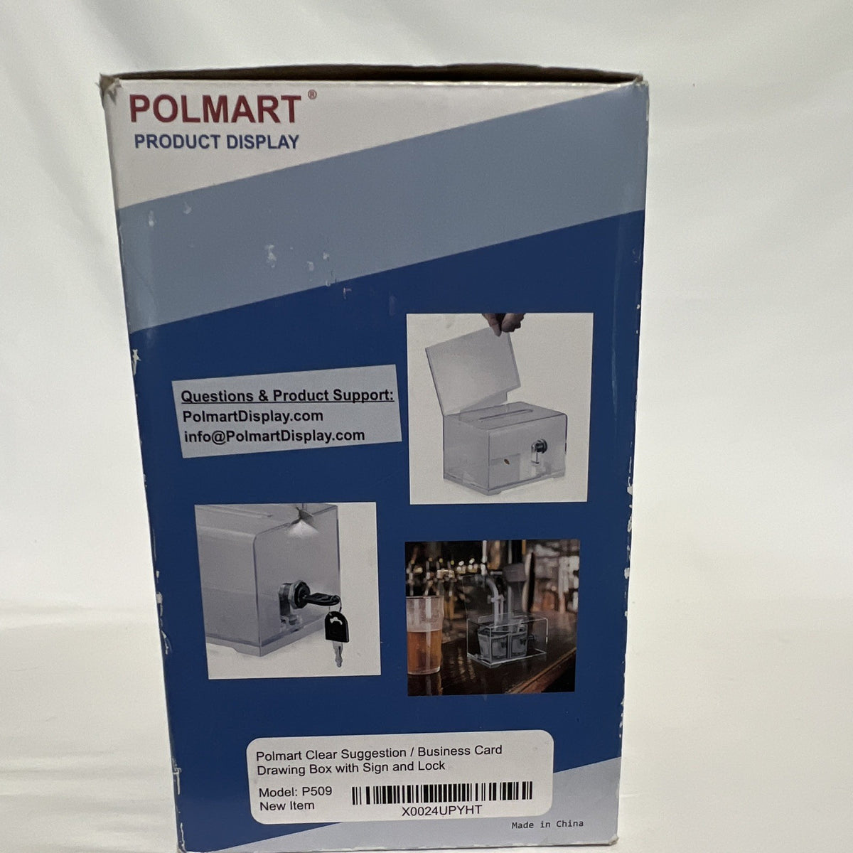 Polmart P509 Clear Suggestion Donation Ballot Business Card Box Lock Sign Holder2