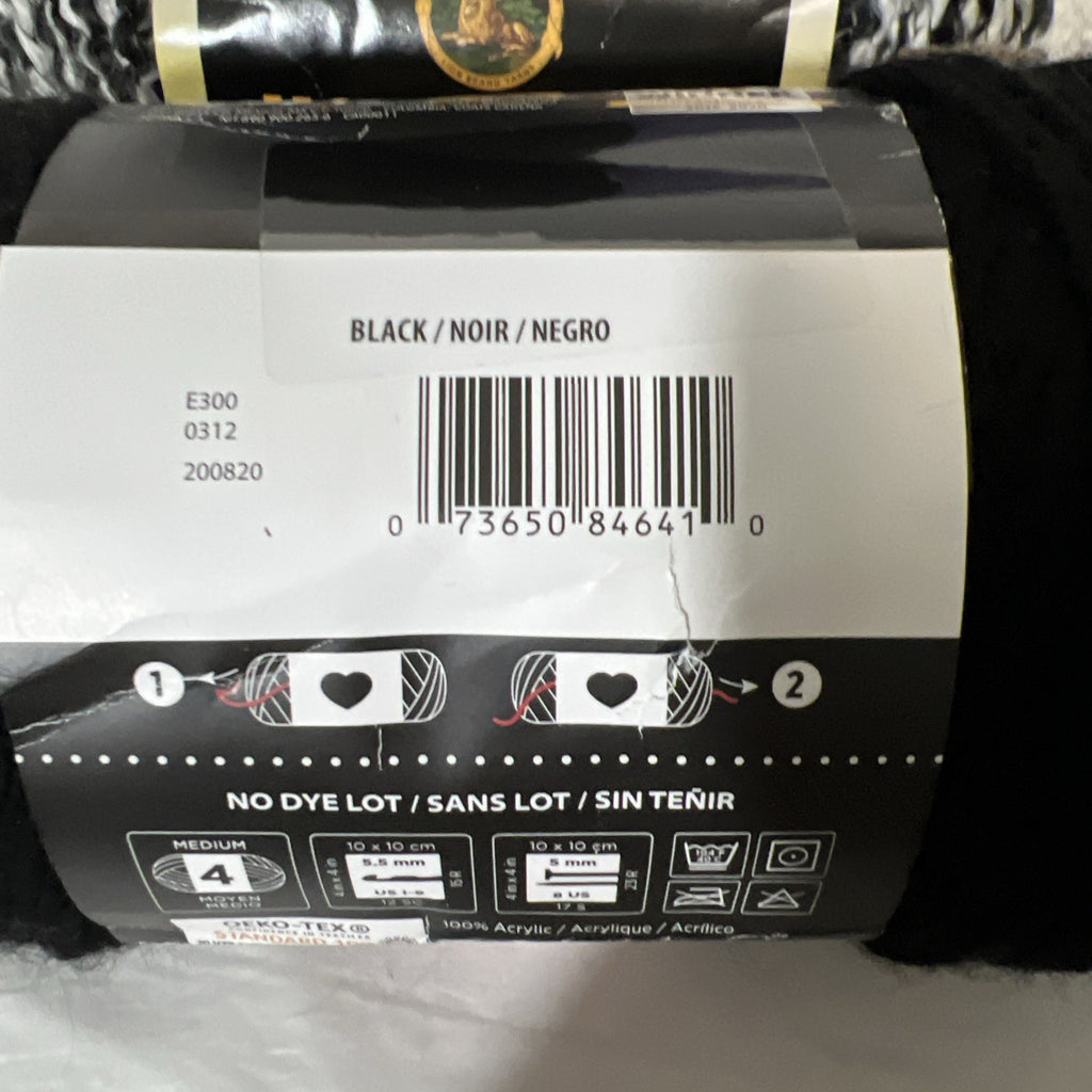 Yarn Lot 4 Bernat Lion Brand Red Heart Ice Yarns Black Gray Mixed Texture3