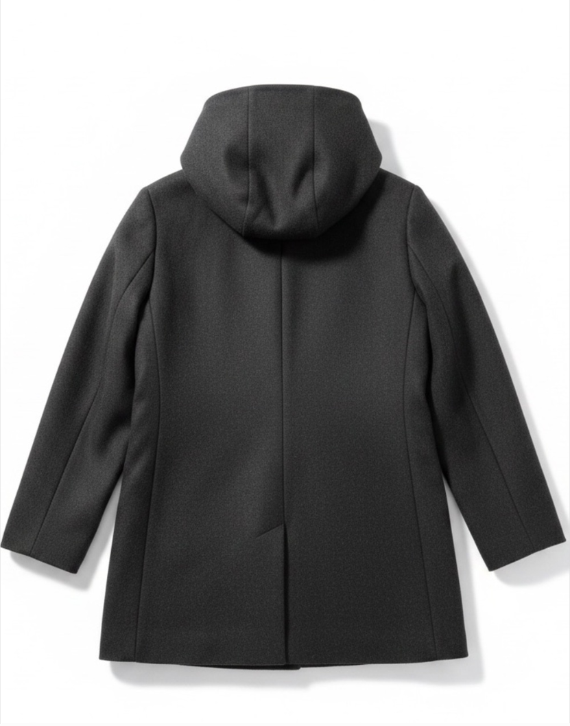 J.Crew Italian Wool Hooded Coat Women 2P Petite Navy Blue Winter Jacket1
