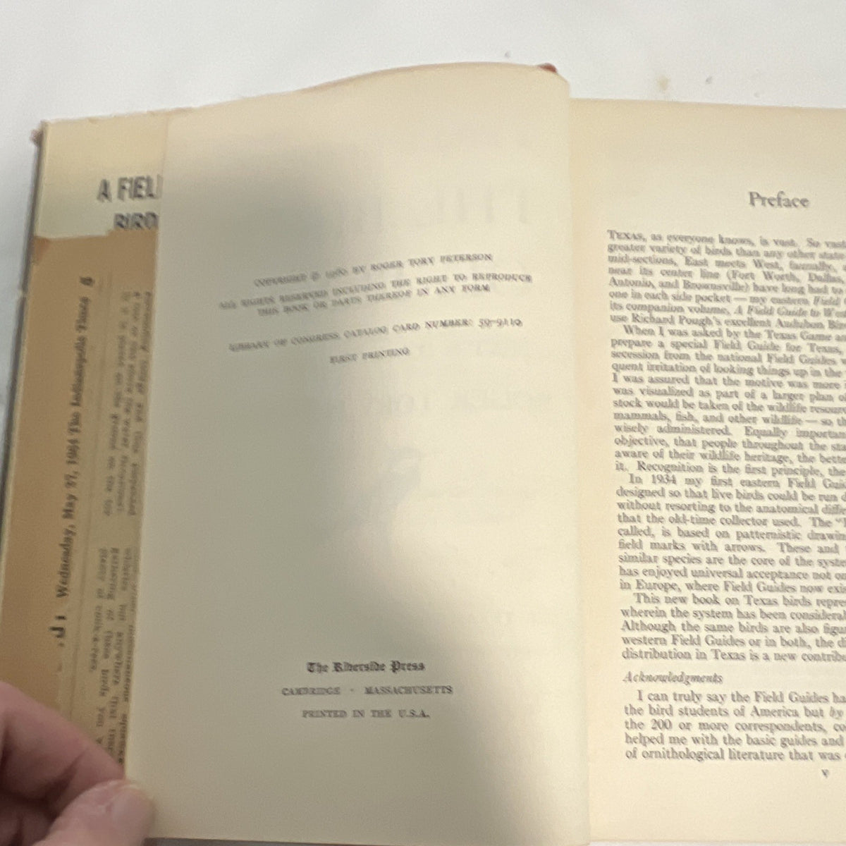 A Field Guide to the Birds of Texas HC Roger Tory Peterson 1960 1st print3