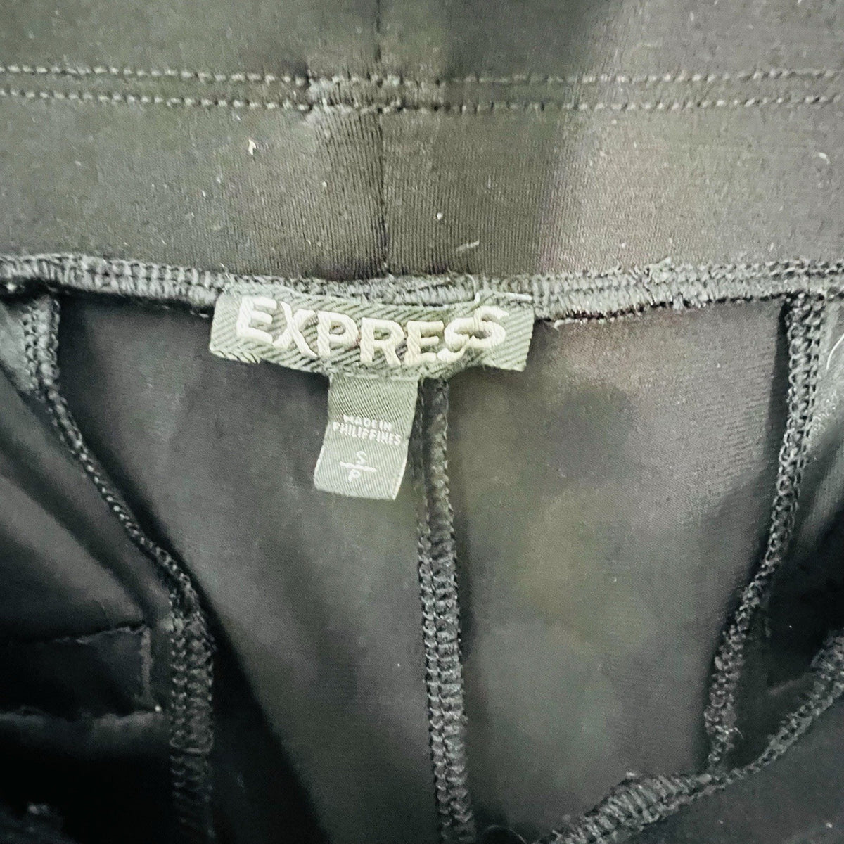 Express Womens 12 Black Paperbag High Waist Tie Belt Tapered Dress Pants1