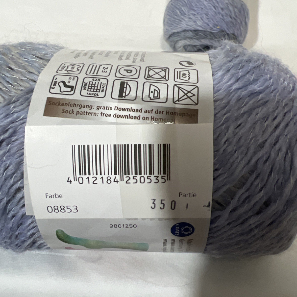 Regia Kaffe Fassett Hand Dye Effect Sock Yarn Blue Grey 8853 Lot of 2 Discont'd2