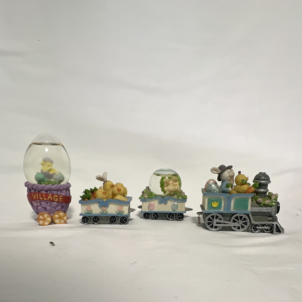 Easter Train Car Mini Snow Globe Set, Animal Theme (Lamb & Chicks)0