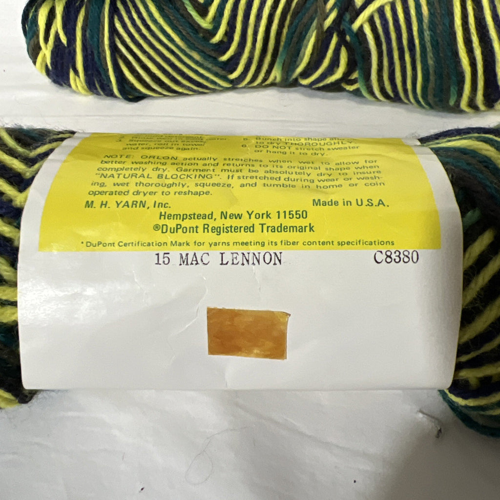 Vintage Mac-Knit Plaid-Knit Ombre Yarn Green Yellow + Big Twist Mixed Lot 41