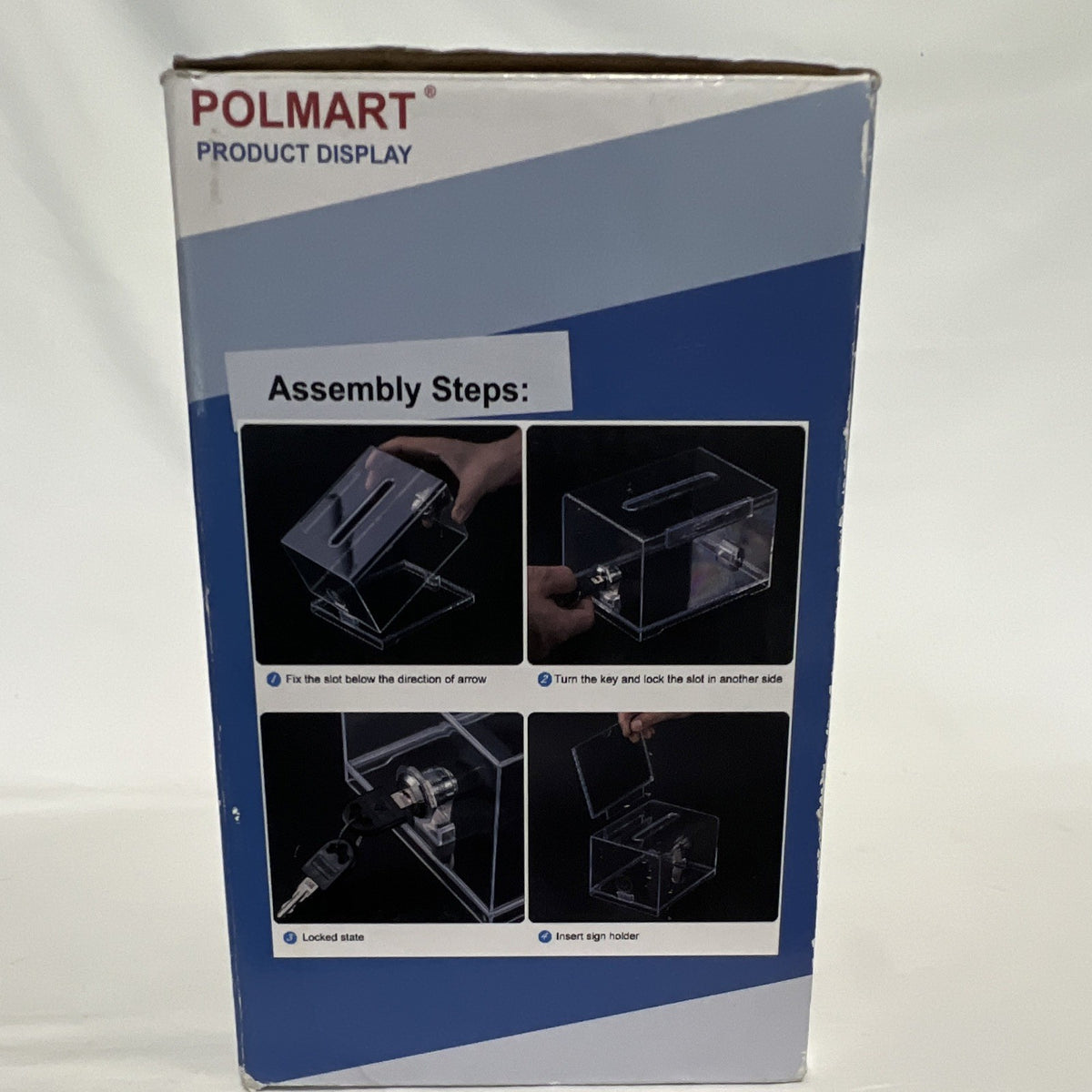 Polmart P509 Clear Suggestion Donation Ballot Business Card Box Lock Sign Holder1