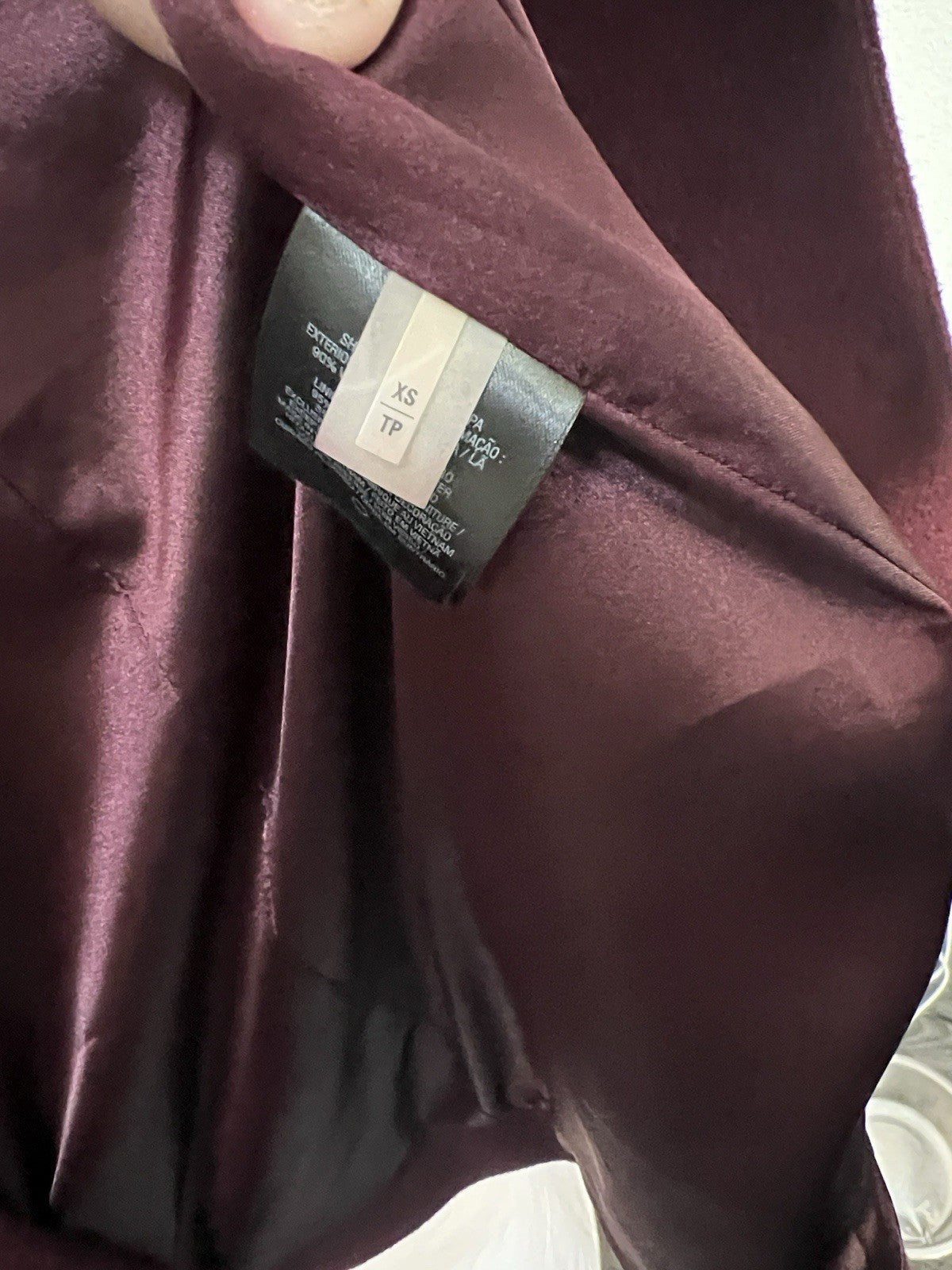 Elie Tahari Women's XS Burgundy Wool Blend Coat Ruffle Collar Button Front3