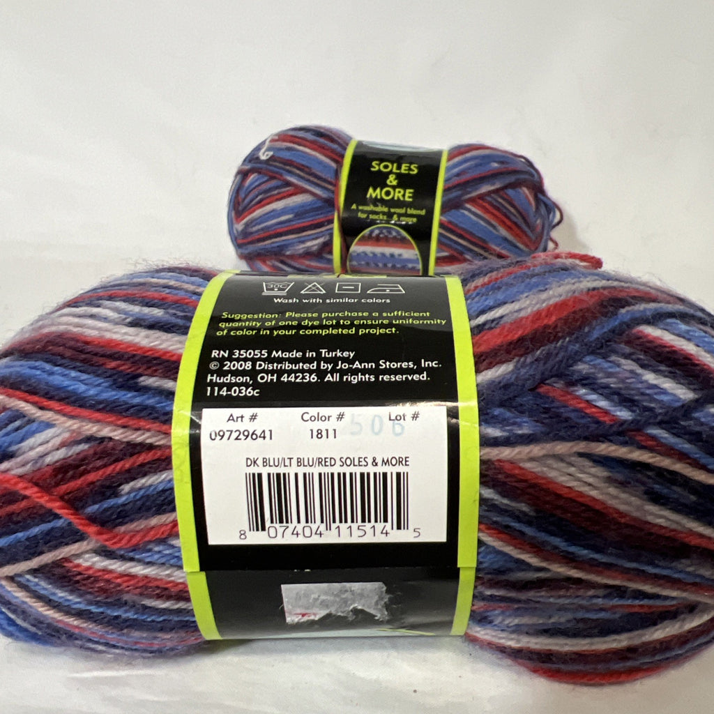 Soles & More Sock Yarn Lot 3 Self Striping Wool Blend Colors 1811 18142