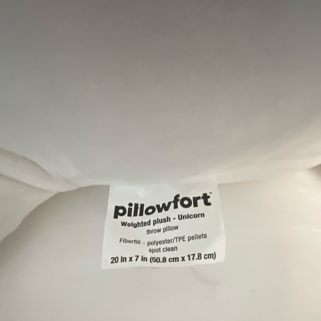 Pillowfort Weighted Plush Unicorn Throw Pillow White Pink Gold 20in Spot Clean5