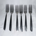 INSICO Stainless Steel Fork, Lot of 6 Silver, Solid Handle0