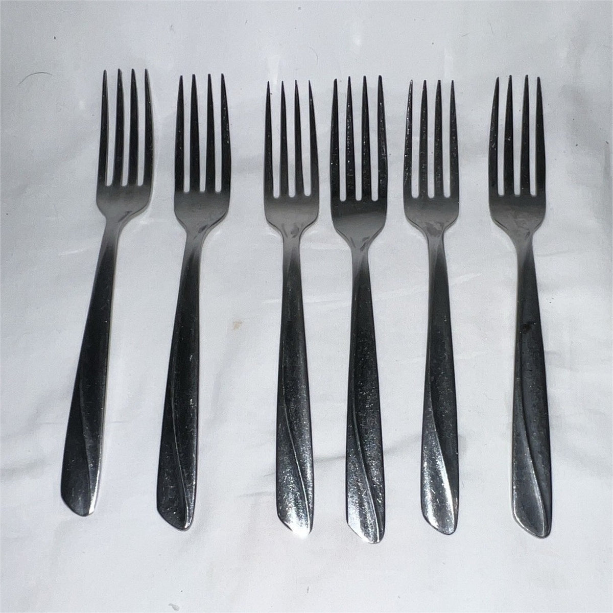 INSICO Stainless Steel Fork, Lot of 6 Silver, Solid Handle0