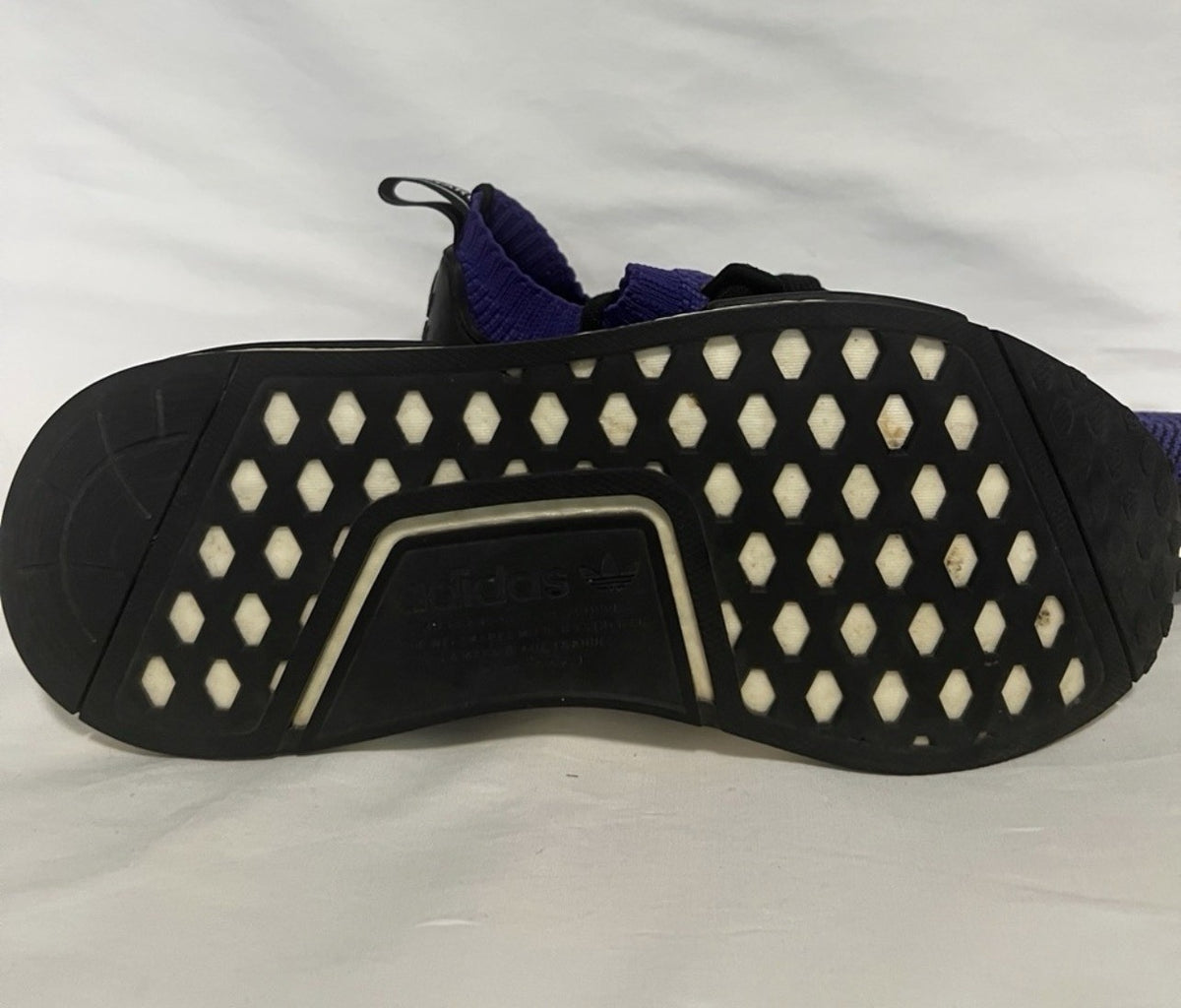 adidas NMD R1 Primeknit Men's 8 Purple Black Boost Sneakers B376241