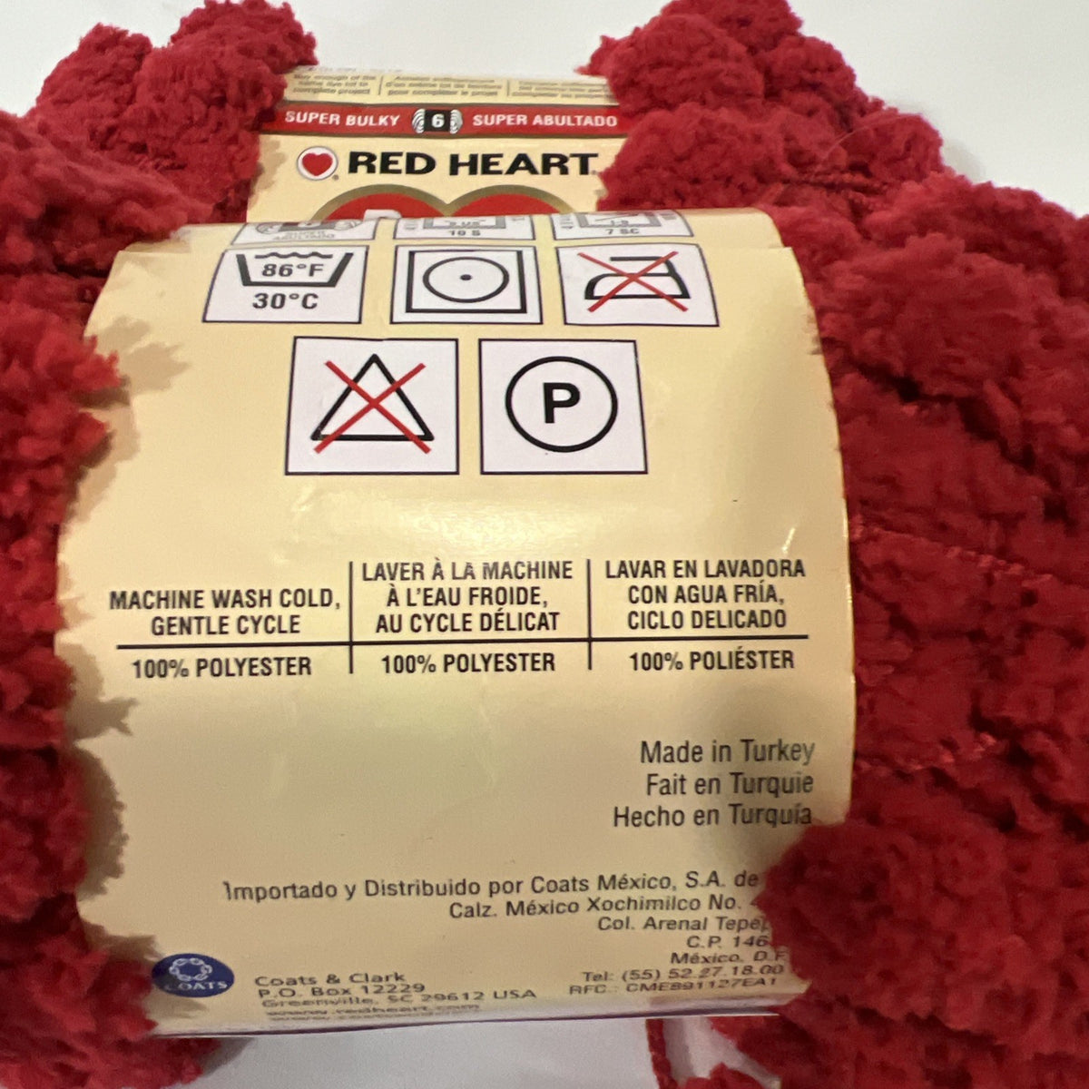 Red Heart Pomp-a-Doodle Yarn Red Super Bulky 6 Pom Pom 54 Yds Lot of 23