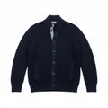 Banana Republic Mens Large Navy Mock Neck Cardigan Sweater Button Front Pockets0
