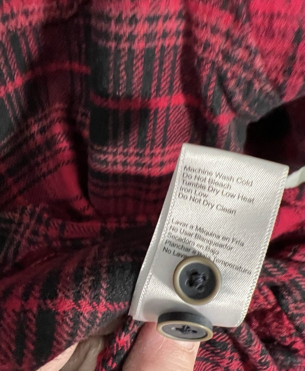 Jachs Men's Flannel Shirt Medium Red Black Buffalo Plaid 100% Cotton Button Up4