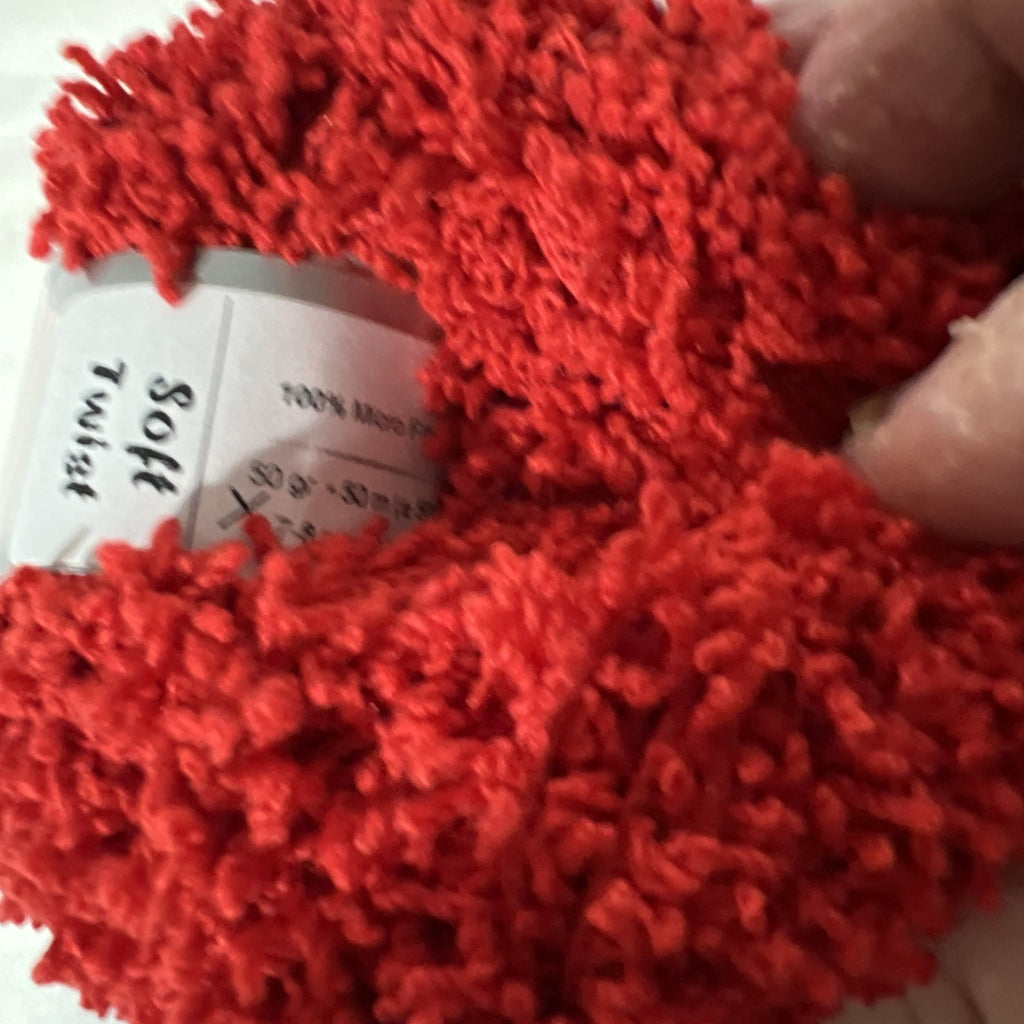 Vintage Bernat Caress Red Mohair Look Acrylic Yarn + Ice Yarns Red Lot3