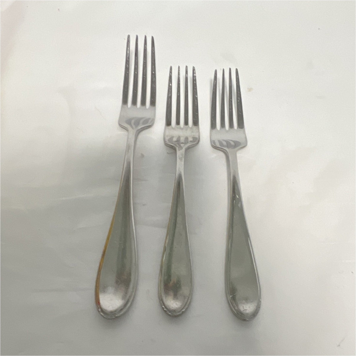 Set of 3 Yamazaki Stainless Steel Forks, Silver, Solid Handle, Reusable0