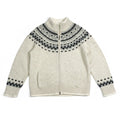 L.L.Bean XL Fair Isle Wool Blend Sweater Fleece Lined Full Zip Nordic Cardigan0