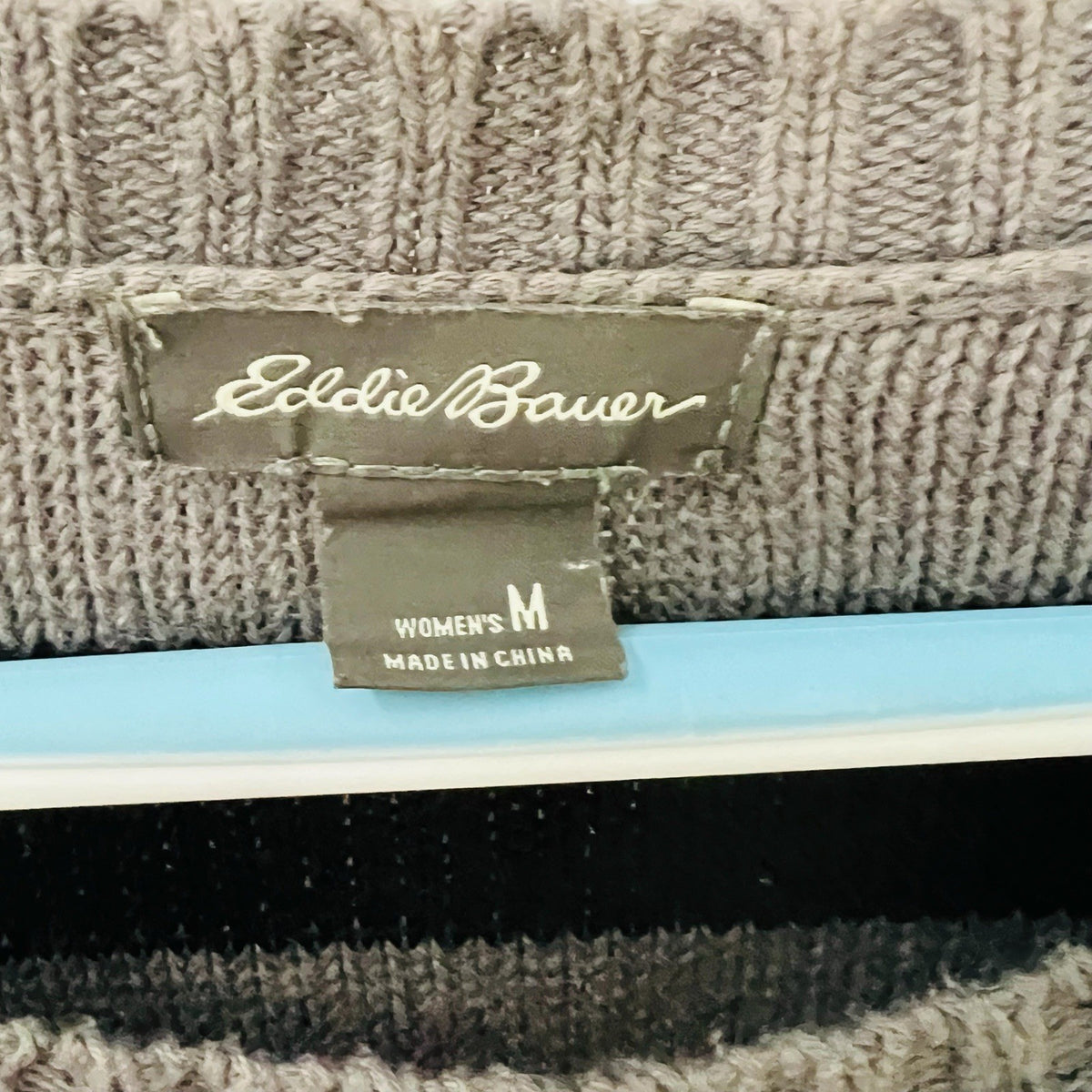 Eddie Bauer Women's Size Medium Striped 3/4 Sleeve Knit Sweater1