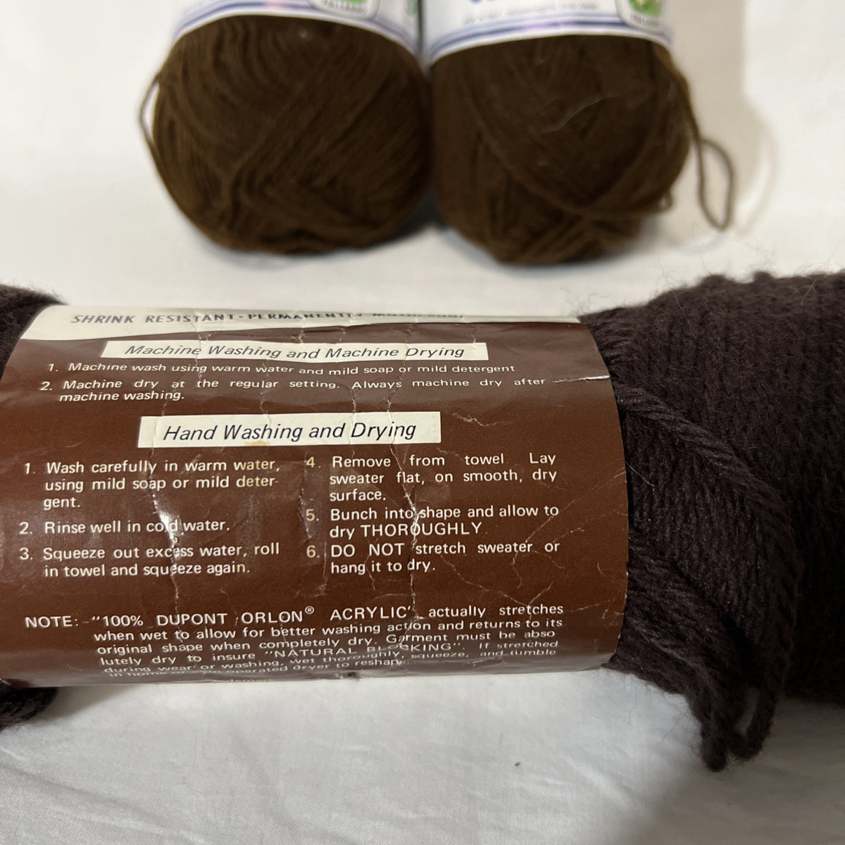 Vintage Brown Yarn Lot Filati Cervinia Tollegno Wool & DuPont Orlon Worsted2