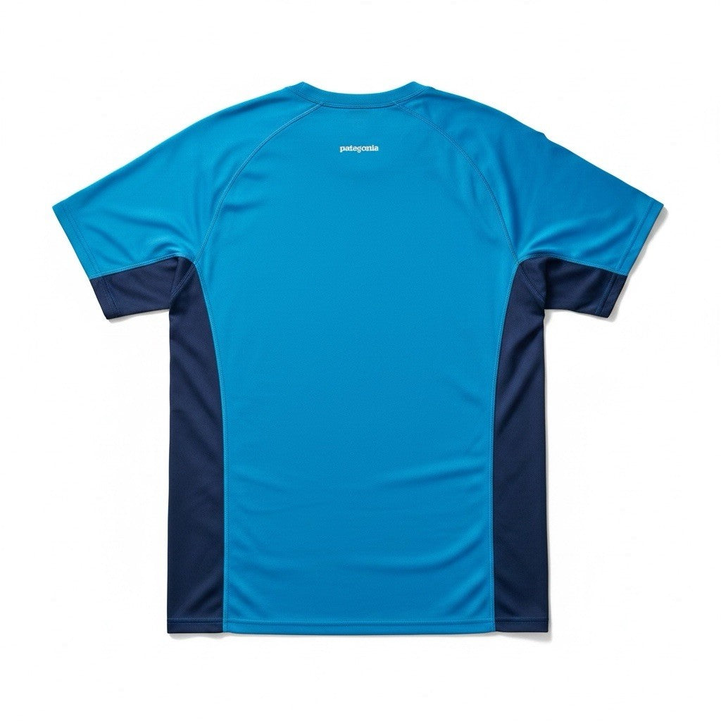 Patagonia Capilene Cool Daily Mens M Blue Colorblock Short Sleeve Shirt0