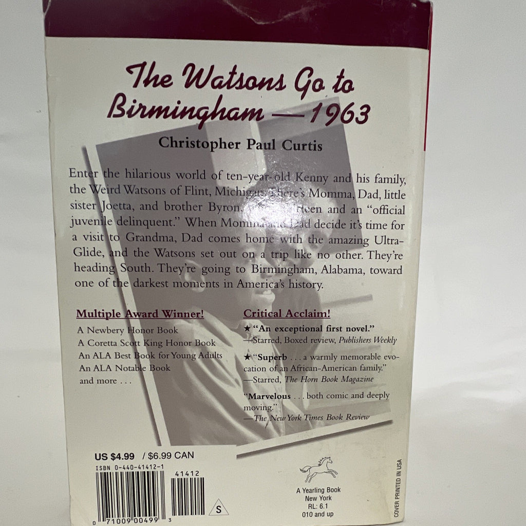 The Watsons Go to Birmingham--1963 PB Christopher Paul Curtis Newbery1