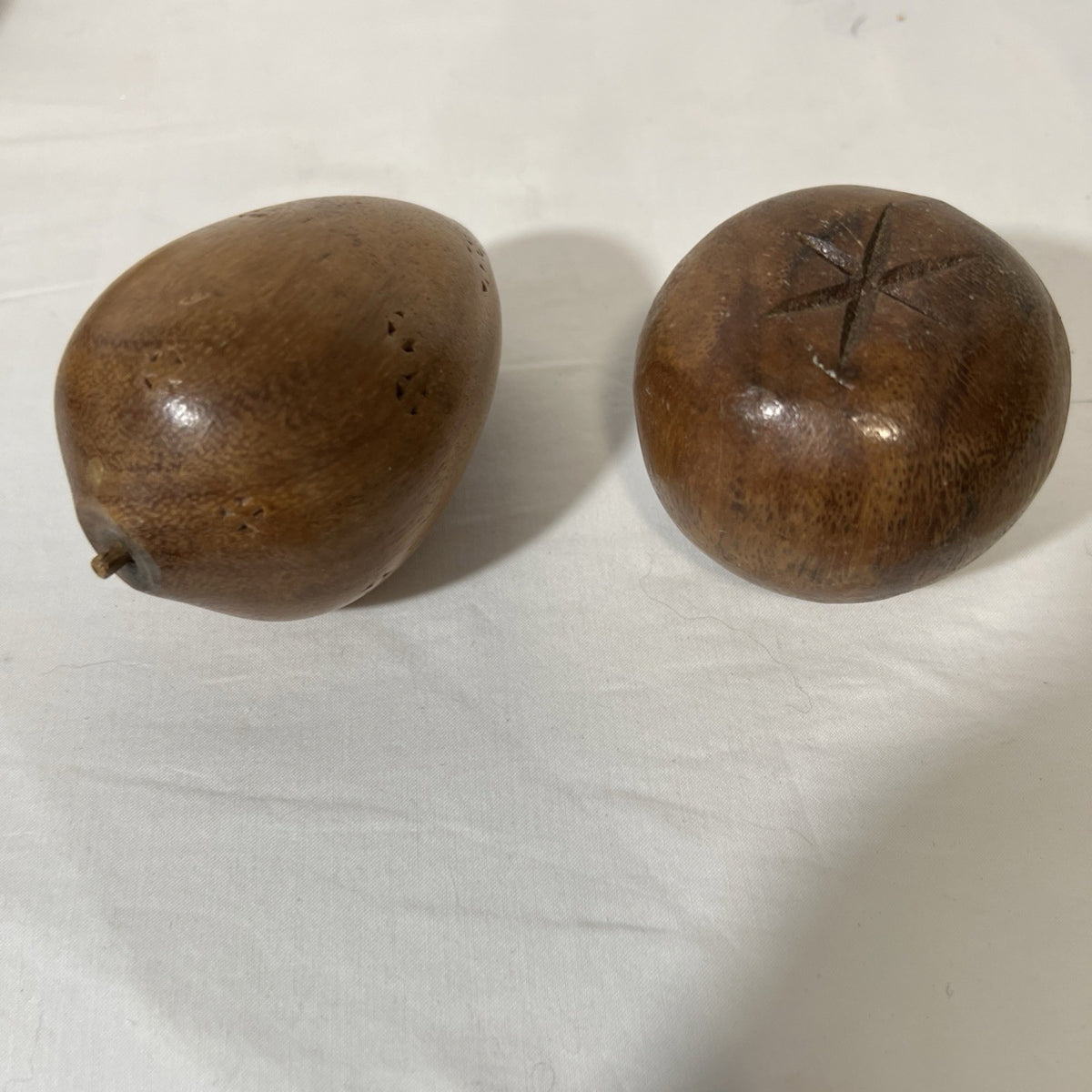Vintage Wood Fruit Set 21 Pc Bowl Grapes Banana Pear Apple Retro Kitchen Decor4