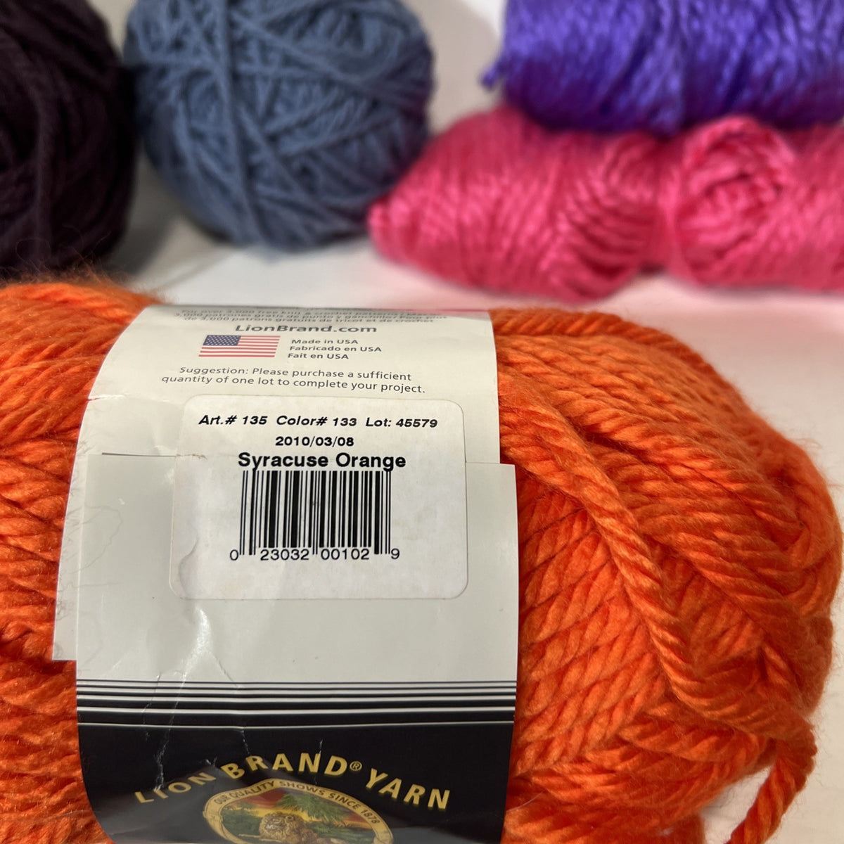 Lion Brand Hometown USA Orange + Assorted Chunky Yarn Mixed Color Lot of 53