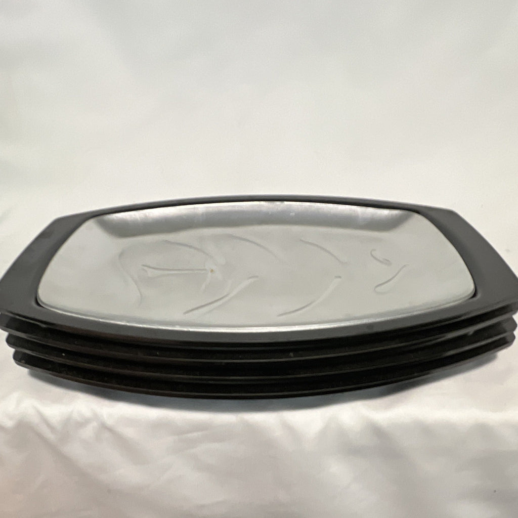 Nordic Ware 52 Large Metal Platter Holder Set of 4, Silver/Black, Handles0