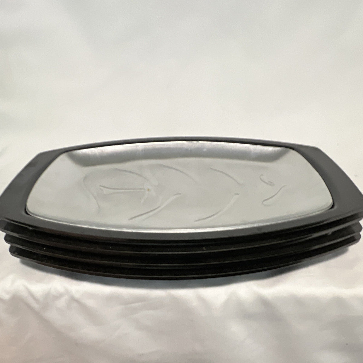 Nordic Ware 52 Large Metal Platter Holder Set of 4, Silver/Black, Handles0
