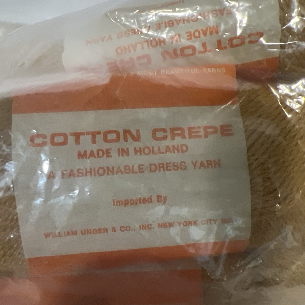 Vintage Unger Cotton Crepe Yarn Color 24 Mustard Gold Made Holland Lot of 81