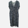 Nemidor 3XL Navy Floral Midi Dress Faux Wrap V Neck Pockets Plus Size0